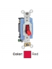 Leviton 1202-PLR - 15 Amp - 120 Volt - Toggle Pilot Light - Illuminated ON - Req. Neutral Double-Pole AC Quiet Switch - Red